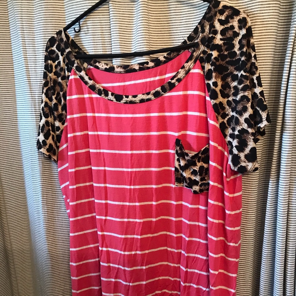 Women’s cheetah and stripe print shirt